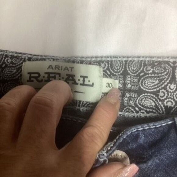 Ariat Real Denim Women’s Jeans Sz 30x34 Stretch Straight Western Cowgirl - Picture 4 of 8